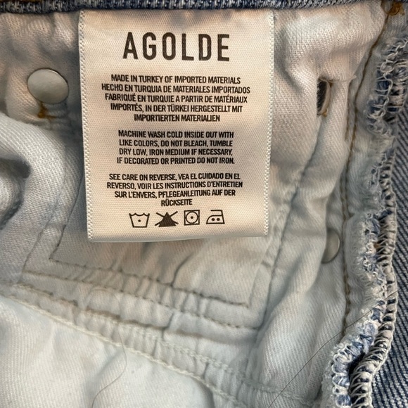 AGOLDE Toni Mid Rise Slim Straight Leg Ankle Light Med Blue Denim Jean Size 29 - Picture 9 of 10